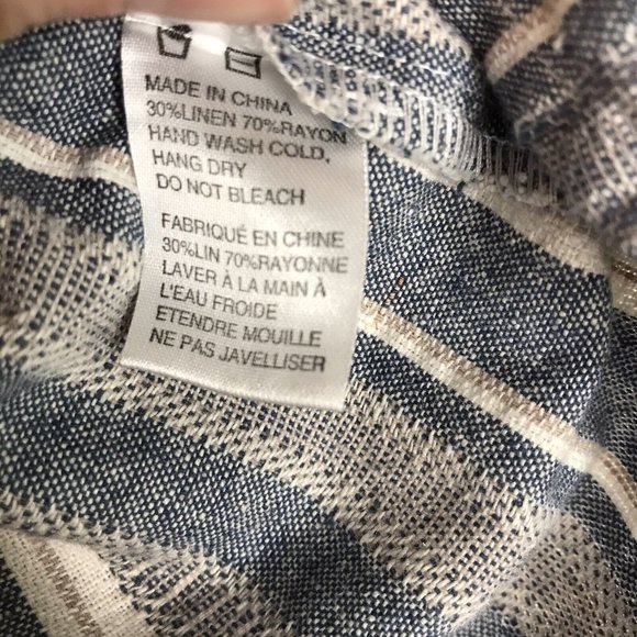 Paper Crane Women's Medium Gray Blue Tank Top Shirt Blouse Linen Blend - Picture 4 of 5